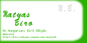 matyas biro business card