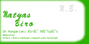 matyas biro business card